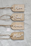 Personalized Wooden Christmas stocking name tags, custom family wood Christmas tags, personalized Wood Christmas ornament, Rustic name tags