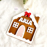 Personalized Christmas stocking tag, Christmas ornament with name, Gingerbread house stocking tag, Custom Christmas stocking tag gift
