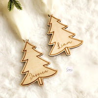 Personalized Wooden Christmas stocking name tags, custom family wood Christmas tags, personalized Christmas tree ornament, Rustic name tags