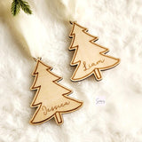 Personalized Wooden Christmas stocking name tags, custom family wood Christmas tags, personalized Christmas tree ornament, Rustic name tags