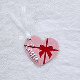 Valentine's Basket Gift Tag, Personalized Valentine's Day Heart, Love tag, Personalized Kids Heart Name Gift Basket Tag, Acrylic Heart tag