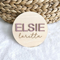 Wooden Name Birth Announcement sign