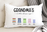 Grandma Pillow, Grandma's little blessings, Personalized Gift for Grandma from Grandkids, Grandkids custom boot design Pillow, This Grandma