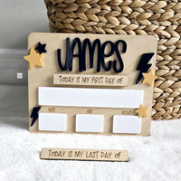 First Day and Last Day of School Wooden Sign Board, Personalized First Day Of School Sign, School Sign with name and Dry erase Board