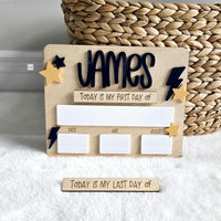 First Day and Last Day of School Wooden Sign Board, Personalized First Day Of School Sign, School Sign with name and Dry erase Board