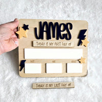 First Day and Last Day of School Wooden Sign Board, Personalized First Day Of School Sign, School Sign with name and Dry erase Board