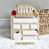 First Day and Last Day of School Wooden Sign Board, Personalized First Day Of School Sign, School Sign with name and Dry erase Board