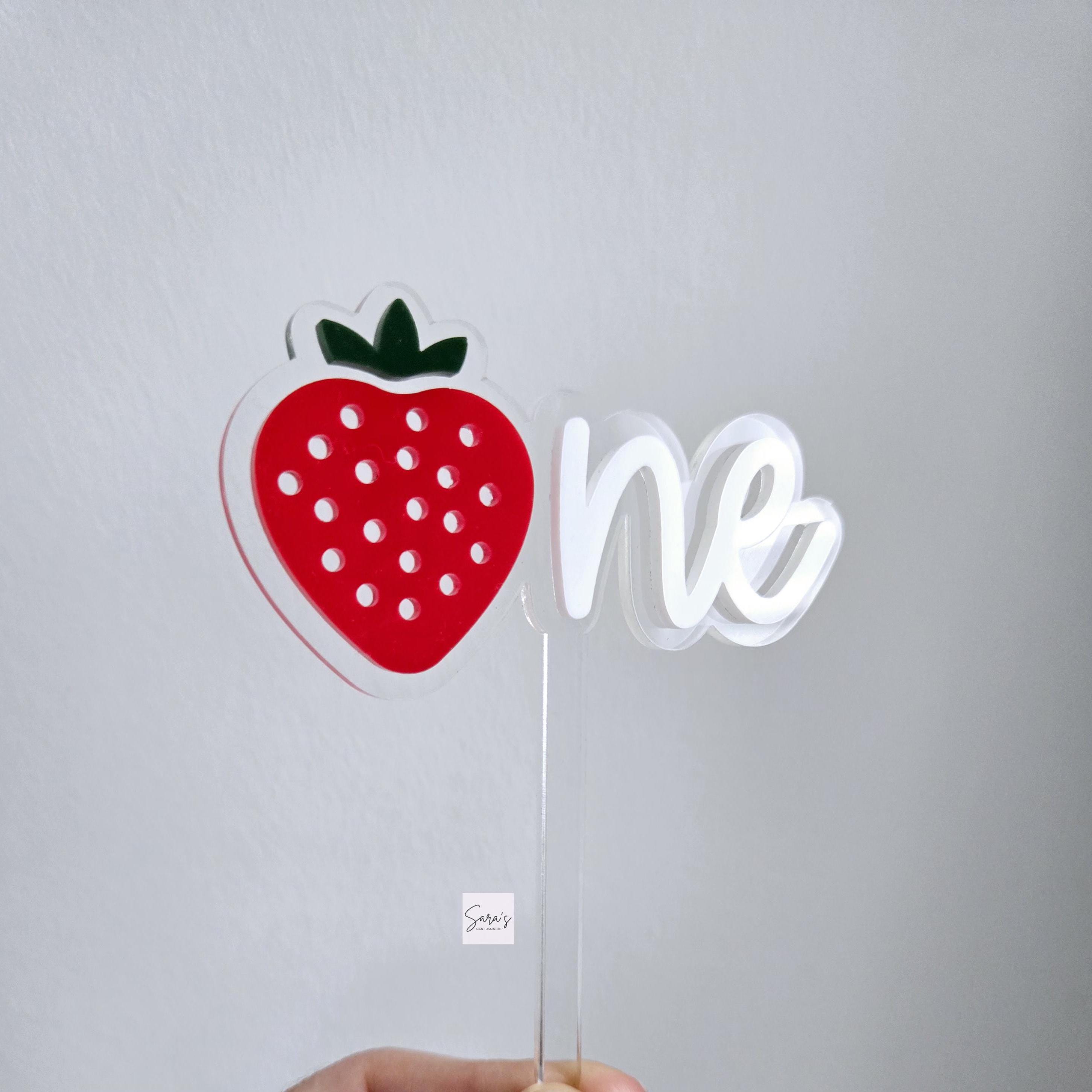 One Strawberry First Birthday Cake Topper, Acrylic Cake Topper, Berry First Birthday Cake Topper, One Cake Topper, 1st Birthday Cake Topper