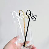 Acrylic Initial Drink Sticks, Initial Drink Stirrels, Custom Wedding Logo Stir Sticks, Drink Stick for Parties, Birthdays, Bride and Events