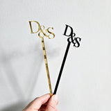 Acrylic Initial Drink Sticks, Initial Drink Stirrels, Custom Wedding Logo Stir Sticks, Drink Stick for Parties, Birthdays, Bride and Events