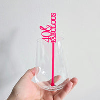 Drink Stir Sticks, Birthday Drink Stirrers, 40 and Fabulous Drink Stir Sticks, Custom Event Swizzle Sticks, Champagne, Cocktail Stirrers