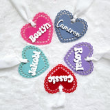 Valentine's Day Basket Tag, Personalized Valentine's Heart Shape tag, Acrylic heart name tag, Custom Valentine's basket heart tag gift
