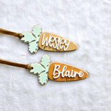 Easter Basket Tag, Personalized Easter Basket Acrylic carrot name tag, Easter gift basket name tag, Custom First Easter Basket Tag Gift