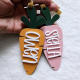 Easter Basket Tag, Personalized Easter Basket Acrylic carrot name tag, Easter basket tag boy and girl, basket name tag, first Easter gift