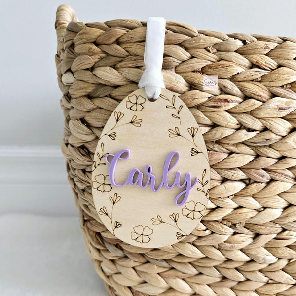 Easter Basket Tag, Personalized Easter Egg Basket name tag, Easter bunny gift basket name tag, first Easter cute name tag, Easter Gift Tag