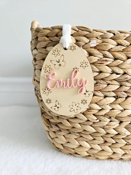 Easter Basket Tag, Personalized Easter Egg Basket name tag, Easter bunny gift basket name tag, first Easter cute name tag, Easter Gift Tag