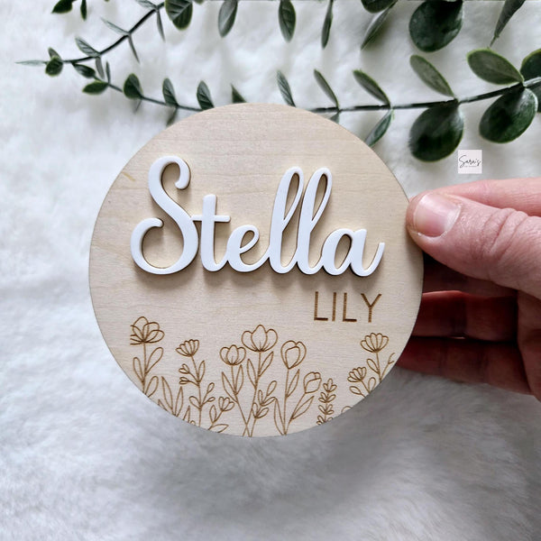 Wooden Name Birth Announcement sign