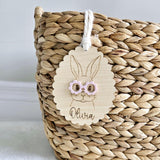 Easter Bunny with Glasses Basket Tag