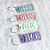 Name Keychain, Custom Acrylic Name Bag Charm, Personalized Bag Accessory, Backpack Name Keychain, Name Bag Tag, Luggage Tag, Diaper Bag Tag