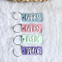 Name Keychain, Custom Acrylic Name Bag Charm, Personalized Bag Accessory, Backpack Name Keychain, Name Bag Tag, Luggage Tag, Diaper Bag Tag