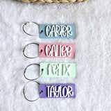 Name Keychain, Custom Acrylic Name Bag Charm, Personalized Bag Accessory, Backpack Name Keychain, Name Bag Tag, Luggage Tag, Diaper Bag Tag