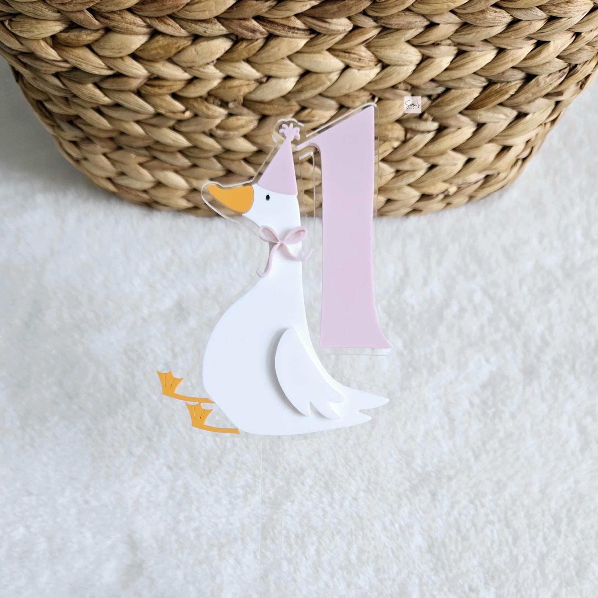 One Silly Goose First Birthday Cake Topper, Duck Cake Topper, Personalized Acrylic Cake Topper, Second Birthday, Third Birthday, Cake Topper