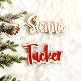 Personalized Wooden Christmas stocking name tags, custom family wood Christmas tags, personalized Wood Christmas ornament, Rustic name tags