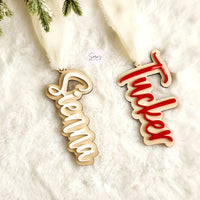 Personalized Wooden Christmas stocking name tags, custom family wood Christmas tags, personalized Wood Christmas ornament, Rustic name tags