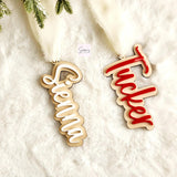 Personalized Wooden Christmas stocking name tags, custom family wood Christmas tags, personalized Wood Christmas ornament, Rustic name tags