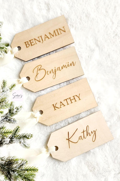 Personalized Wooden Christmas stocking name tags, custom family wood Christmas tags, personalized Wood Christmas ornament, Rustic name tags
