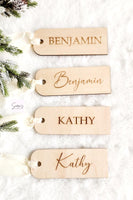 Personalized Wooden Christmas stocking name tags, custom family wood Christmas tags, personalized Wood Christmas ornament, Rustic name tags