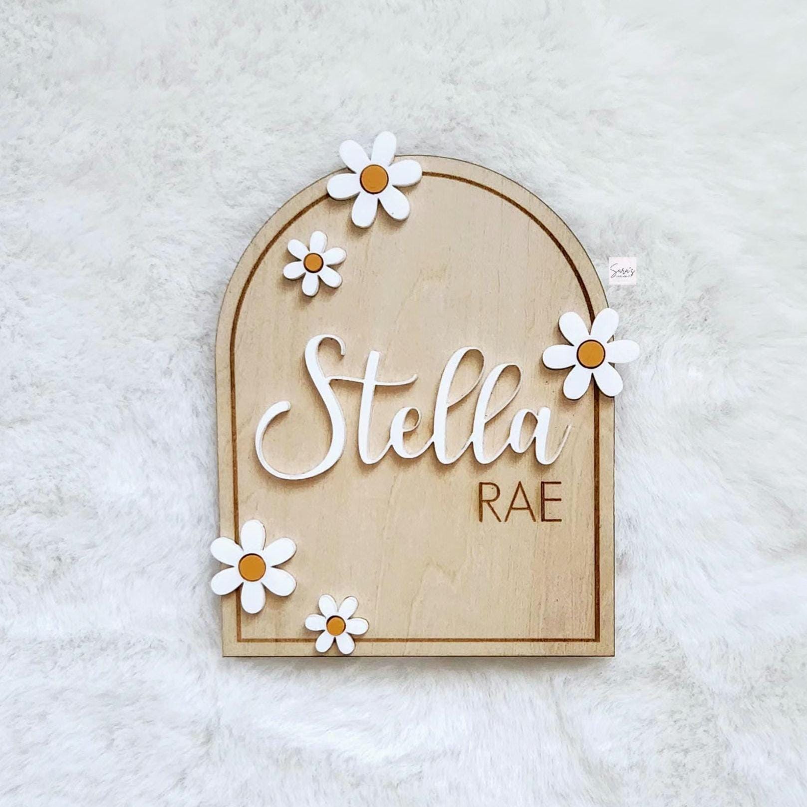 Birth Announcement wooden name sign