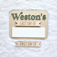 First Day and Last Day of School Wooden Sign Board, Personalized First Day Of School Sign, School Sign with name and Dry erase Board