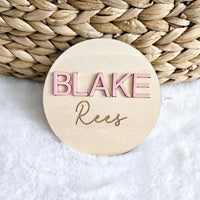 Wooden Name Birth Announcement sign