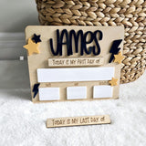 First Day and Last Day of School Wooden Sign Board, Personalized First Day Of School Sign, School Sign with name and Dry erase Board