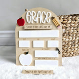 First Day and Last Day of School Wooden Sign Board, Personalized First Day Of School Sign, School Sign with name and Dry erase Board