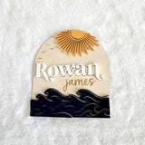 Ocean Wave Nautical Newborn Baby Name Sign