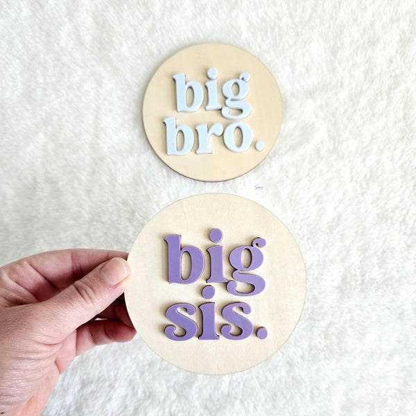 Big Bro Sign, Big Sis Sign, Pregnancy Birth Announcement Newborn Sign, Wooden Big Brother and Big Sister Signs, Siblings Sign Announcement
