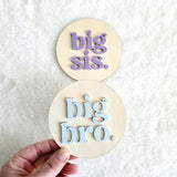 Big Bro Sign, Big Sis Sign, Pregnancy Birth Announcement Newborn Sign, Wooden Big Brother and Big Sister Signs, Siblings Sign Announcement