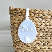 Easter Basket Tag, Personalized Easter Egg Basket Acrylic name tag, Easter gift basket name tag, first Easter cute name tag, Easter Gift Tag