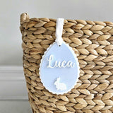Easter Basket Tag, Personalized Easter Egg Basket Acrylic name tag, Easter gift basket name tag, first Easter cute name tag, Easter Gift Tag