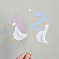 One Silly Goose First Birthday Cake Topper, Duck Cake Topper, Personalized Acrylic Cake Topper, Second Birthday, Third Birthday, Cake Topper