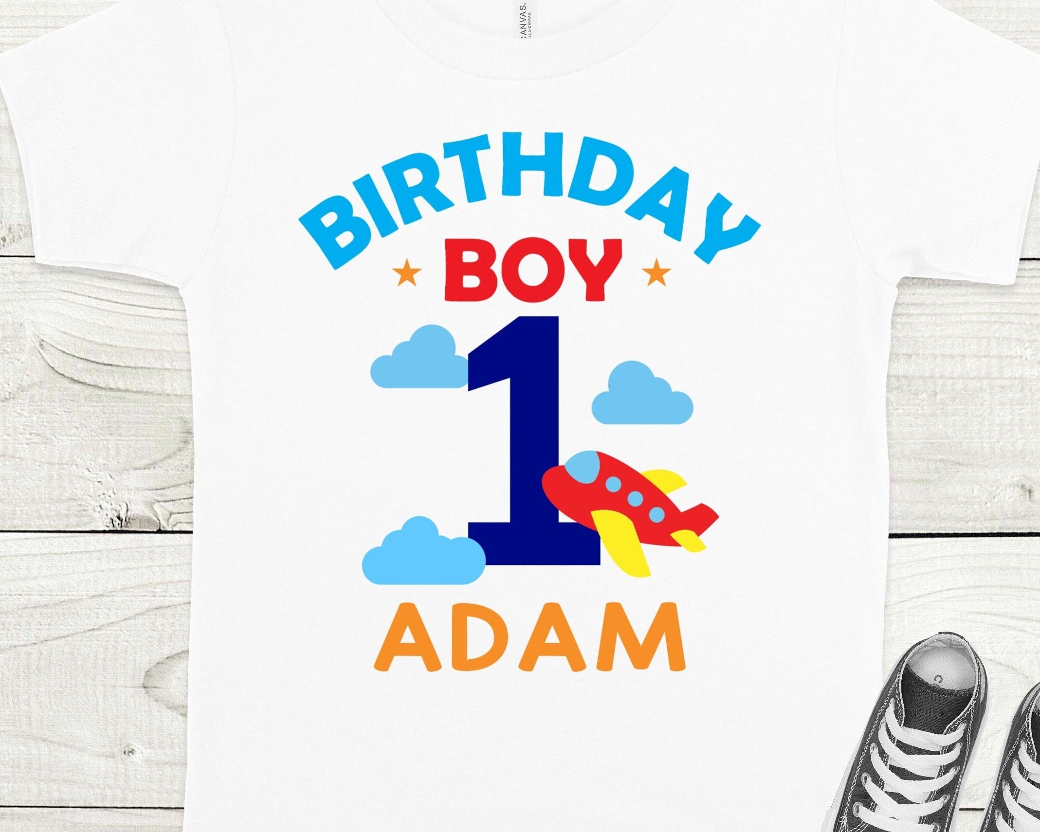 Airplane Birthday theme shirt for kids, Pilot Birthday shirt, custom made birthday shirts for kids, 1st Birthday Airplane shirt