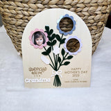 Handpicked with Love Flower Photo Frame, Personalized Mother's Day Gift for Mom, Custom Flower Bouquet Wooden Picture Frame, Custom Frame
