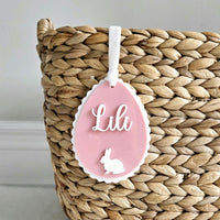 Easter Basket Tag, Personalized Easter Egg Basket Acrylic name tag, Easter gift basket name tag, first Easter cute name tag, Easter Gift Tag