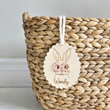 Easter Bunny with Glasses Basket Tag