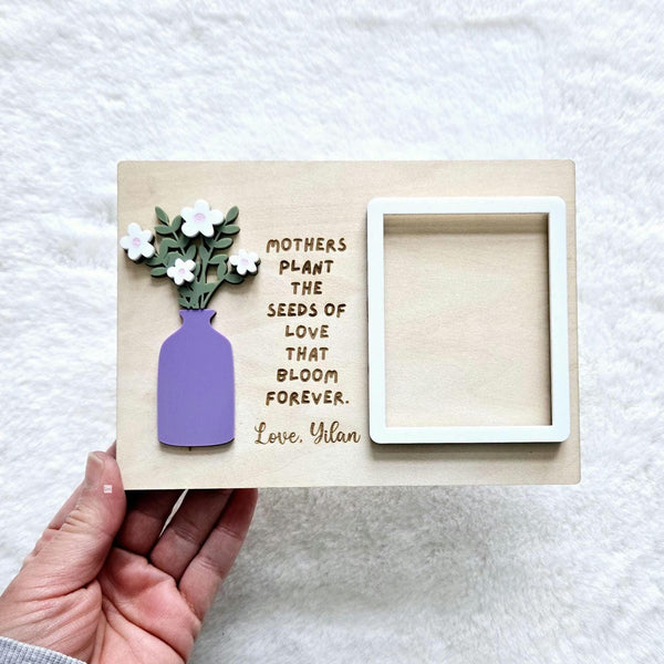 Mother's Day Fridge Picture Magnet, Fridge Photo Magnet Frame, Personalized Mother's Day Gift from Grandkids, Gift for Grandma, Gift for Mom