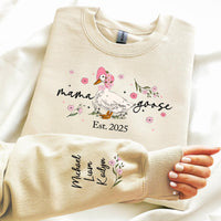 Mama Goose Sweatshirt with kids names, Personalized Mama Sweatshirt, Mama est. Sweater, Custom Mama shirt gift for Mom, gift for Mom to be