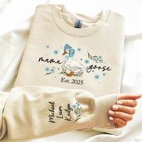 Mama Goose Sweatshirt with kids names, Personalized Mama Sweatshirt, Mama est. Sweater, Custom Mama shirt gift for Mom, gift for Mom to be