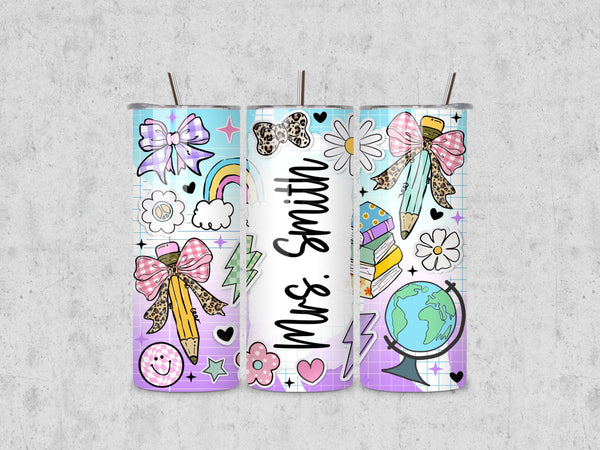 Personalized Teacher Tumbler with Name, Custom Teacher Tumbler, Personalized Gift for Educators, Teacher Appreciation Gift, Gift for Teacher